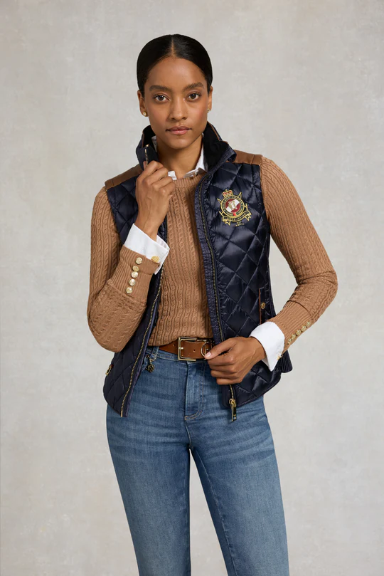 Diamond Quilt Classic Gilet -Ink Navy by Holland Cooper - Image 2