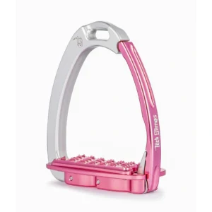 Venice Sloped Evo Silver/Pink Safety Stirrups by Tech Stirrups