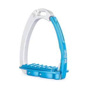 Venice Sloped Evo Silver/Blue Safety Stirrups by Tech Stirrups