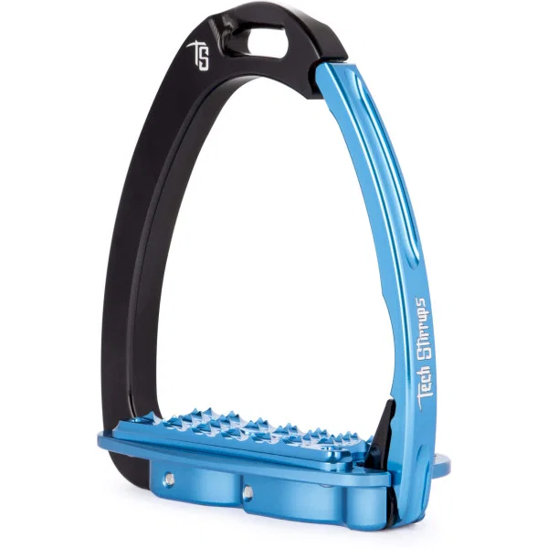 Venice Flat Evo Black/Blue Safety Stirrups by Tech Stirrups