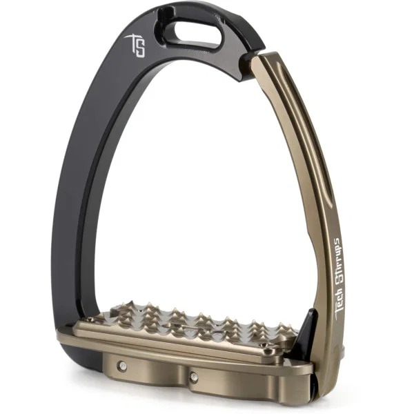 Venice Flat Evo Black/Brown Safety Stirrups by Tech Stirrups