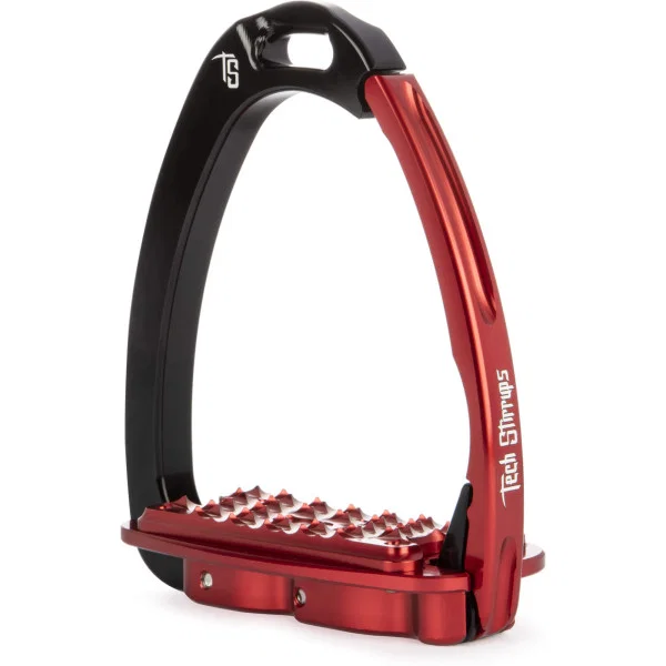 Venice Flat Evo Black/Red Safety Stirrups by Tech Stirrups