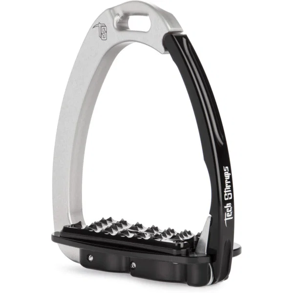 Venice Flat Evo Silver/Black Safety Stirrups by Tech Stirrups