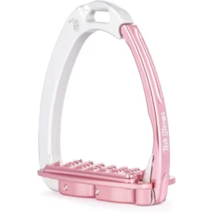 Venice Flat Evo Silver/Pink Safety Stirrups by Tech Stirrups