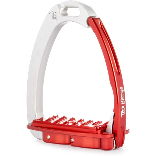 Venice Flat Evo Silver/Red Safety Stirrups by Tech Stirrups
