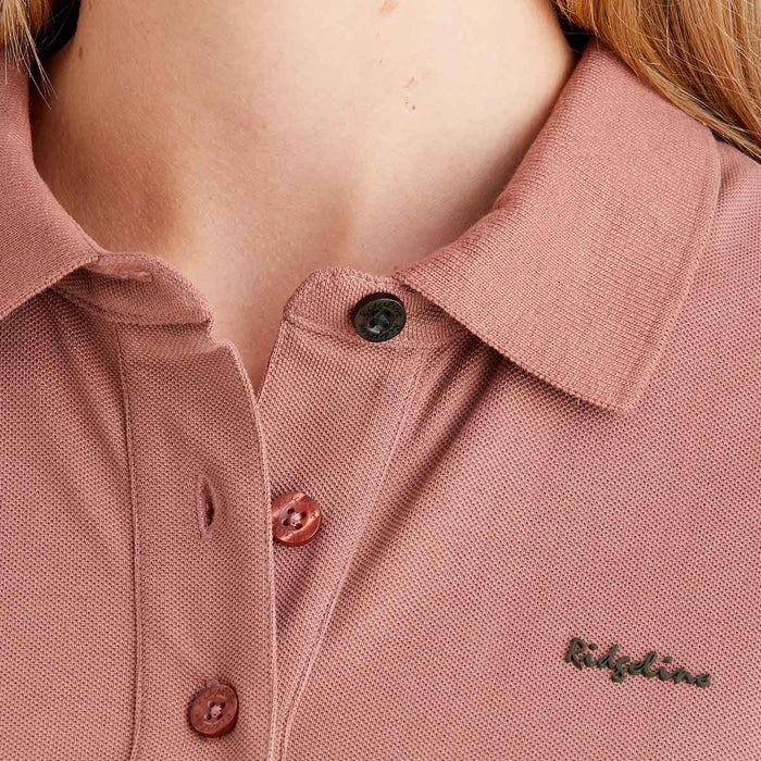 Ridgeline Signature Polo Shirt Dusky Pink -Women's - Image 6