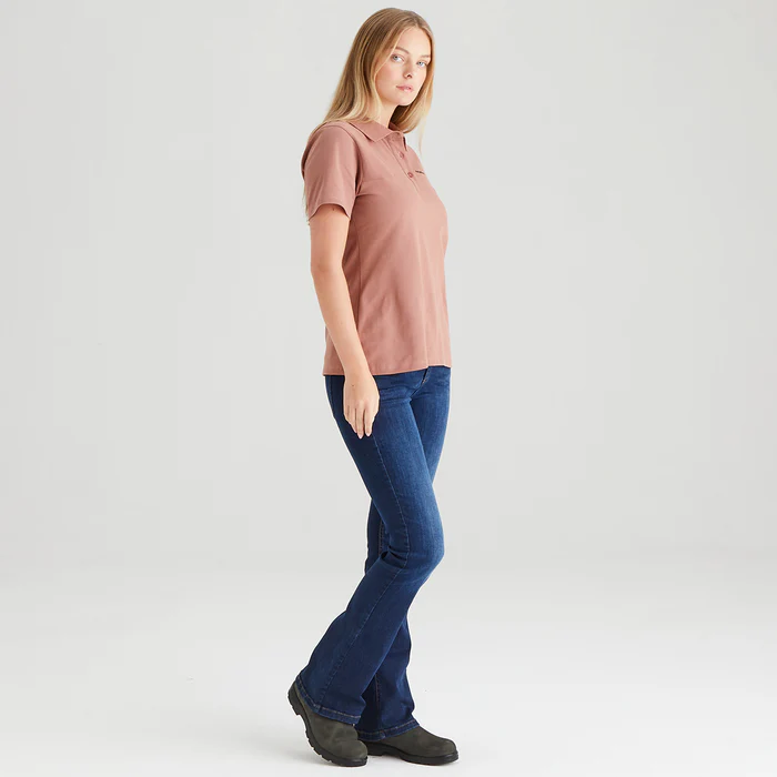 Ridgeline Signature Polo Shirt Dusky Pink -Women's - Image 3
