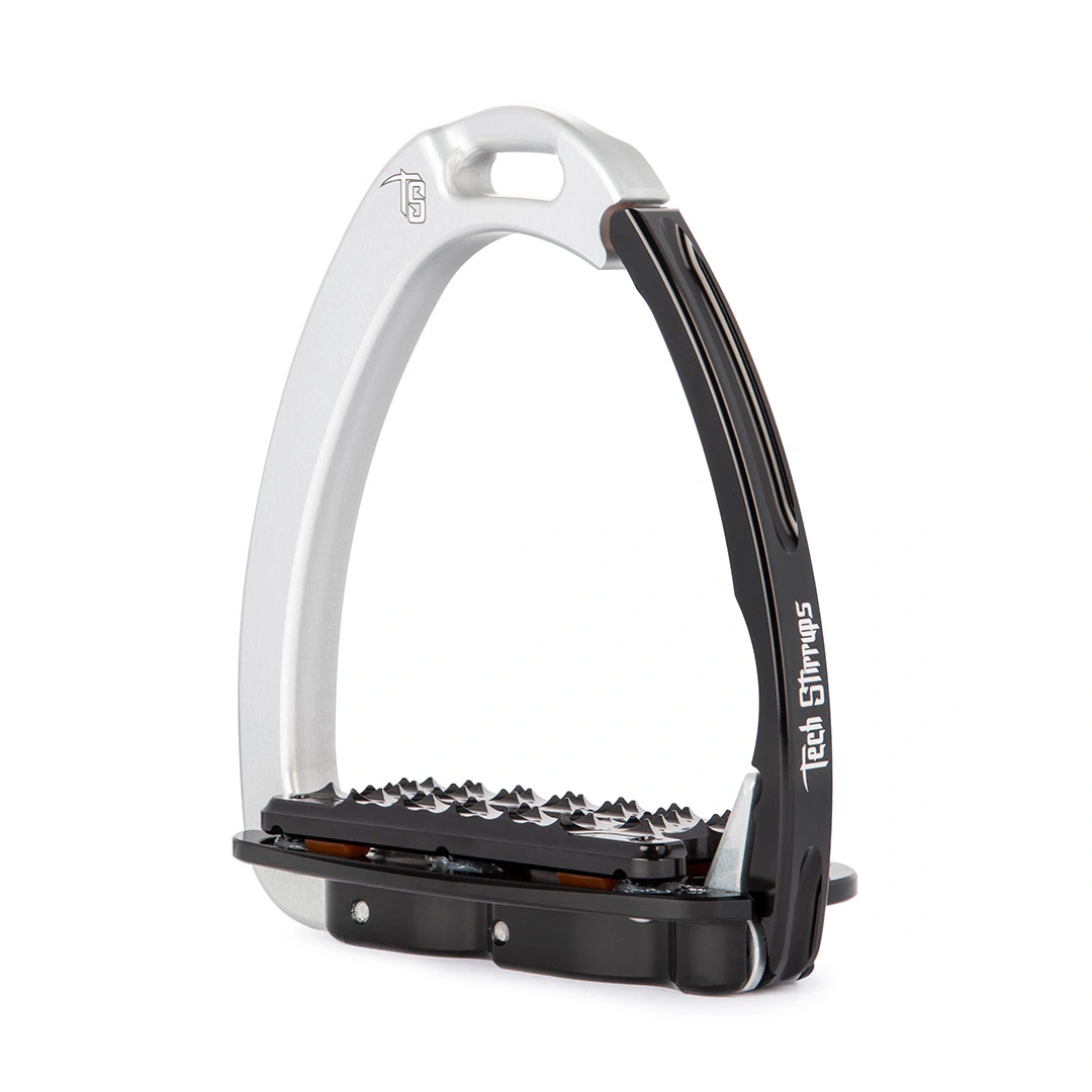 Venice Plus Evo Silver/Black Safety Stirrups by Tech Stirrups