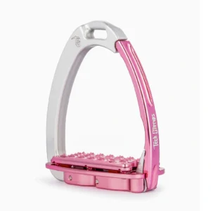 Venice Plus Evo Silver/Pink Safety Stirrups by Tech Stirrups