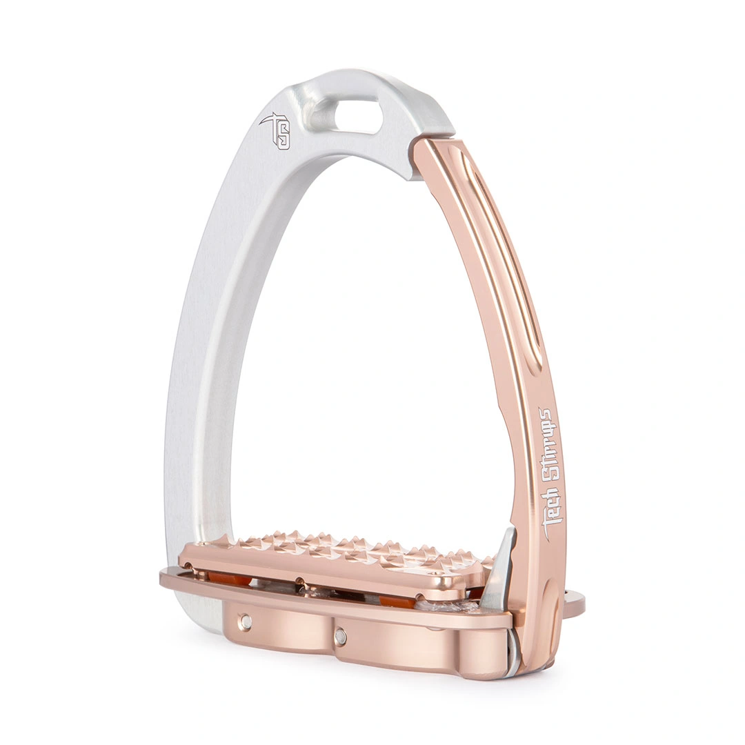 Venice Plus Evo Silver/Rosegold Safety Stirrups by Tech Stirrups