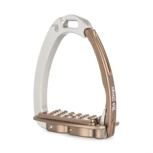 Venice Sloped Evo Silver/Brown Safety Stirrups by Tech Stirrups