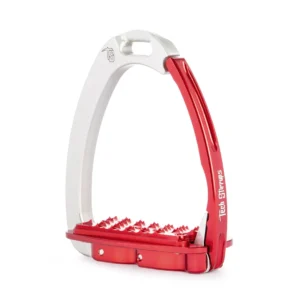 Venice Sloped Evo Silver/Red Safety Stirrups by Tech Stirrups