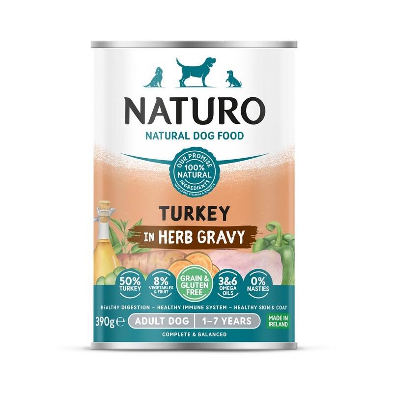 Naturo Adult Grain & Gluten Free Turkey 390g x 12 Click & Collect